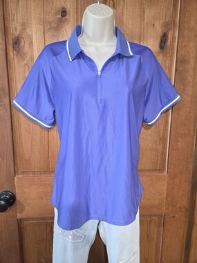 Mondetta Purple Athletic Quarter Zip Polo‎